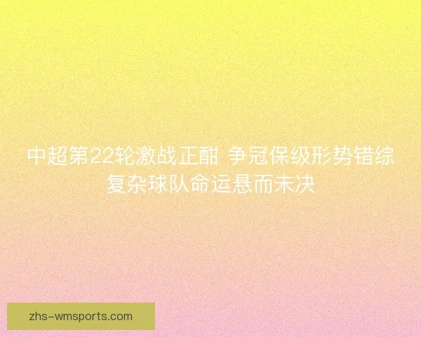 中超第22轮激战正酣 争冠保级形势错综复杂球队命运悬而未决