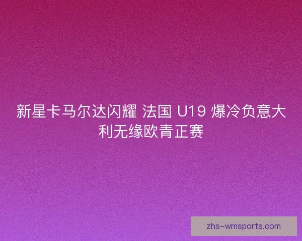 新星卡马尔达闪耀 法国 U19 爆冷负意大利无缘欧青正赛